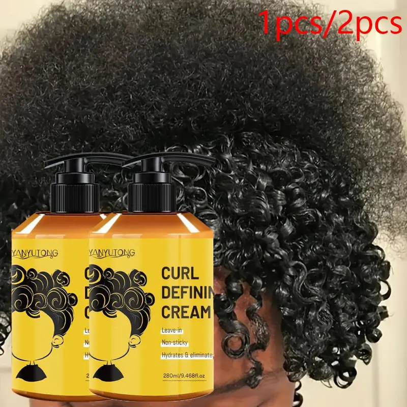 280ml Curl Defining Cream with Moroccan Oil Moisturizing Styling Paste, Haircare, Long-Lasting Hold, Anti-Frizz Non-Sticky Formula for Wavy and Curly Hair