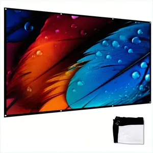 Lightweight Projector Screen for Home Theater, Camping, Office Work, Washable and Reusable, Full HD Resolution, Wall Mounted