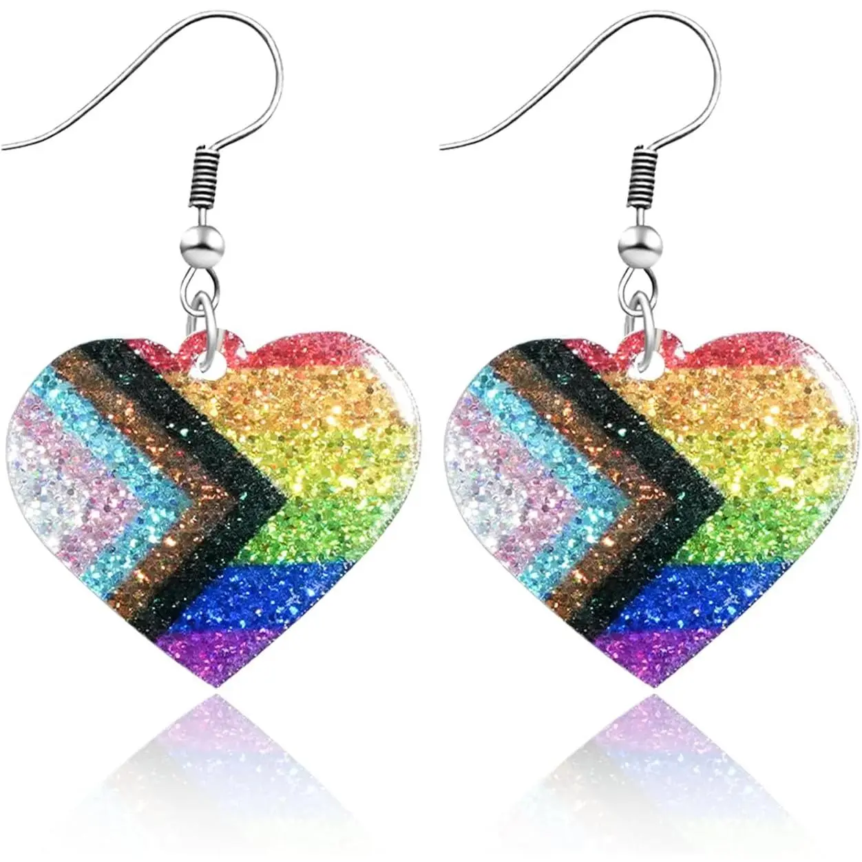 LGBTQ Rainbow Pride Earrings LGBT Accessories Outfits for Women Men  LGBT Heart Earrings for Lesbian Bisexual Transgender Flag Pride Accessories Outfit Gifts