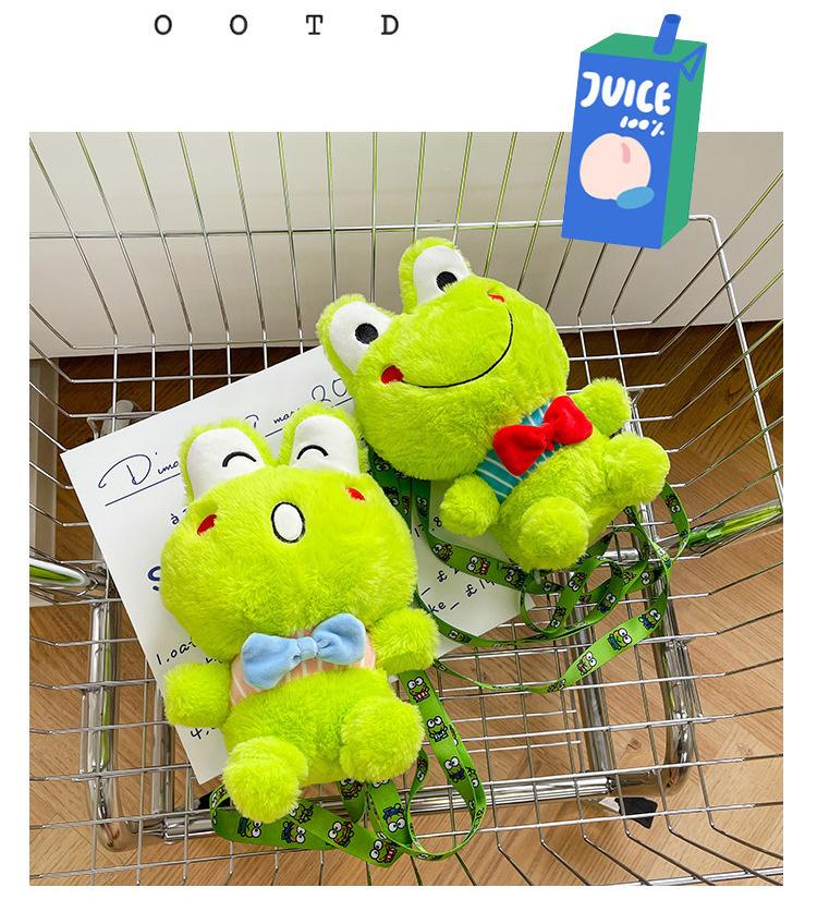 Y2K Korea Cute Cartoon Plush Frog Doll Backpack Anime Messenger Bags Personality Girls Shoulder Bag Kawaii Coin Purse Kids Gifts