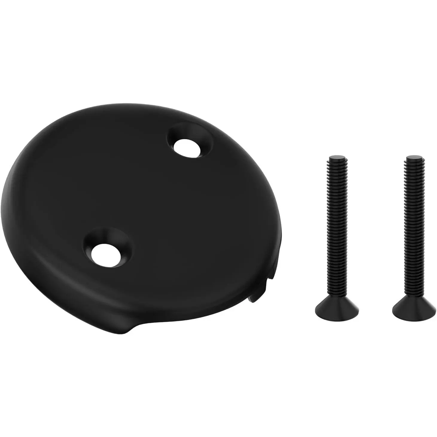 3-1/8" Tub Overflow Drain Cover Two-Hole, with Two Screws (Matte Black) ﻿ | Bathtub Drain Cover Fits  Standard Overflow Drain Cover Bathroom Tub
