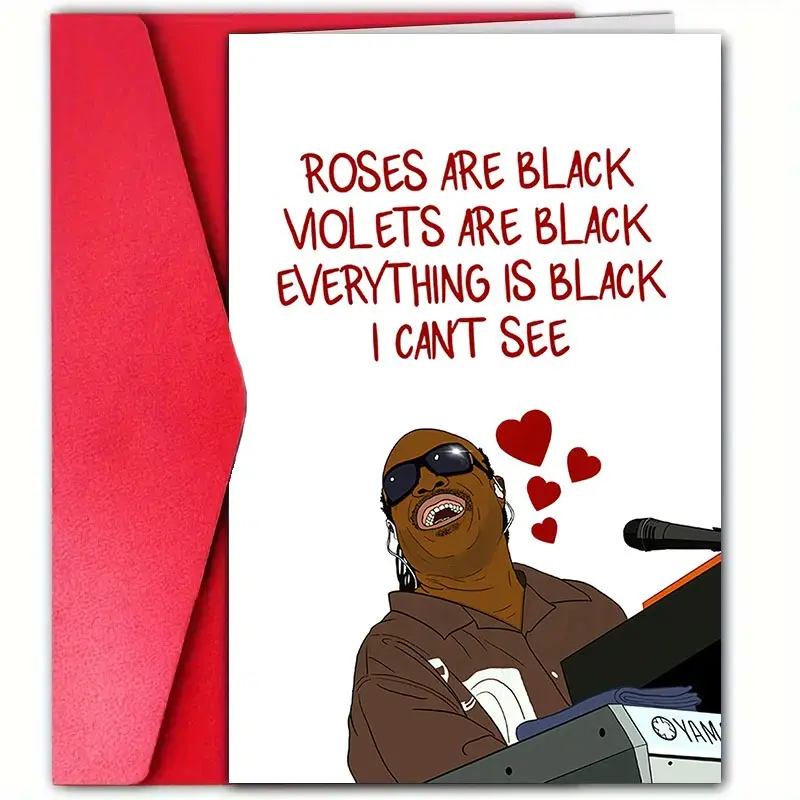 1pcs Funny Valentine's Day Card with Envelope, Humorous Novelty Greeting Card, Creative Dark Humor Love Card for Couples Friends, Birthday Anniversary Christmas Holiday Gift