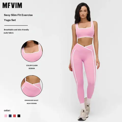 Women's 2-Piece Athleisure Solid Color Cut-Out Camisole & High-Waist Pull-On Leggings Gym Set - Bold Look, Slim-Fit Matching Workout Set for Female Yoga, Summer Sports, Cutout Back Vent, Clean Modern Design, 2 Piece Sets