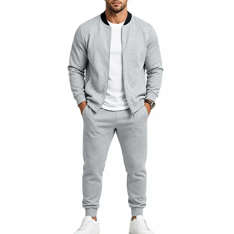 Men’s Casual Baseball Jacket and Sweatshirt Set, Fall Two Piece Sports Outfit with Zip Up Jacket and Long Sleeve Pullover Top, Relaxed Fit Streetwear Matching Set for Daily Wear, Travel, Outdoor Activities and Weekend Fashion