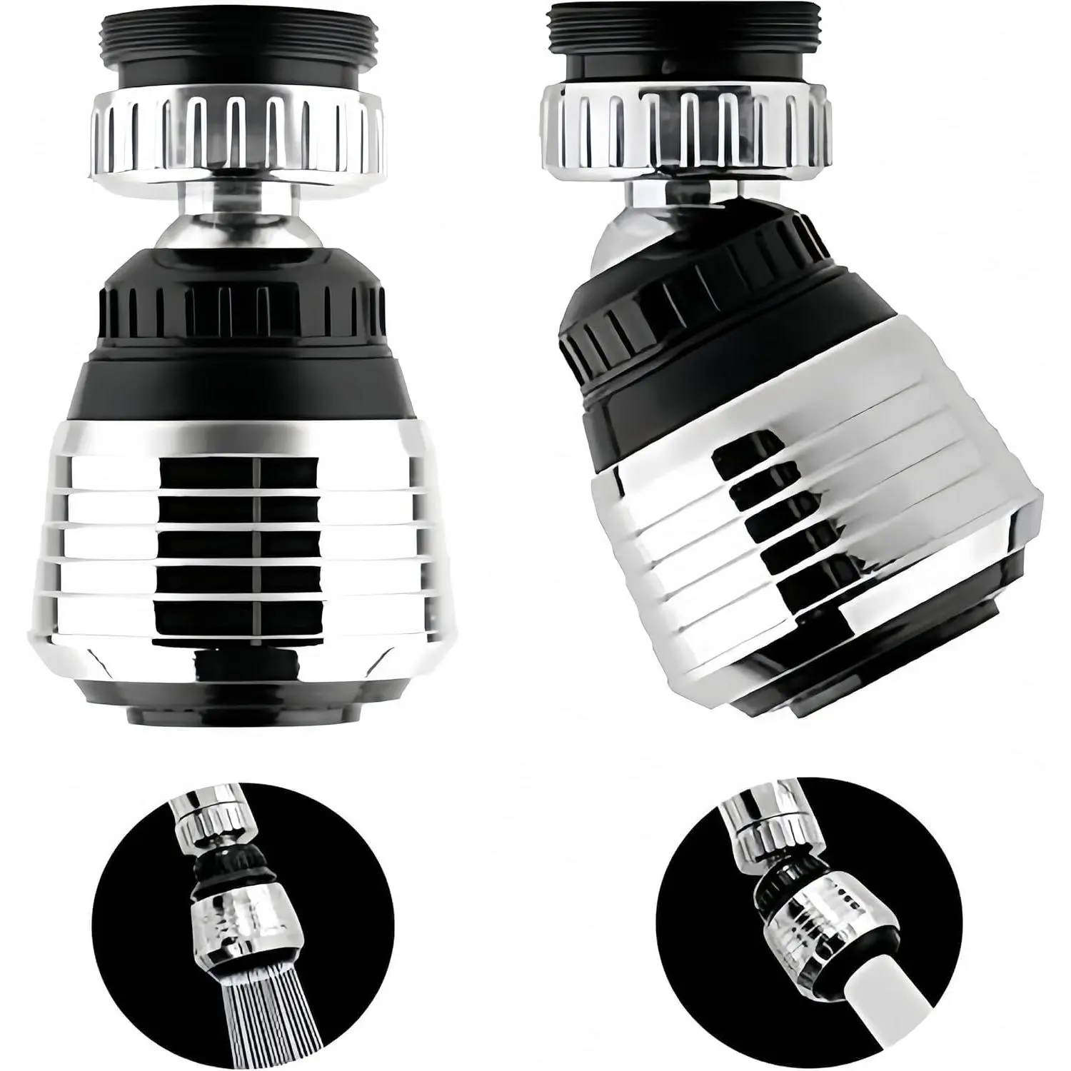 2 count 360  Swivel Faucet Aerator Deluxe Water Saving Faucet Sprayer Water Saving Bubbler Pressurized Faucet Filter Kitchen Accessories (360 , Count, 2)