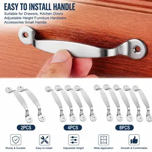 2/4/6pcs easy to install handles, suitable for drawers, kitchen doors, adjustable height furniture handles hardware accessories