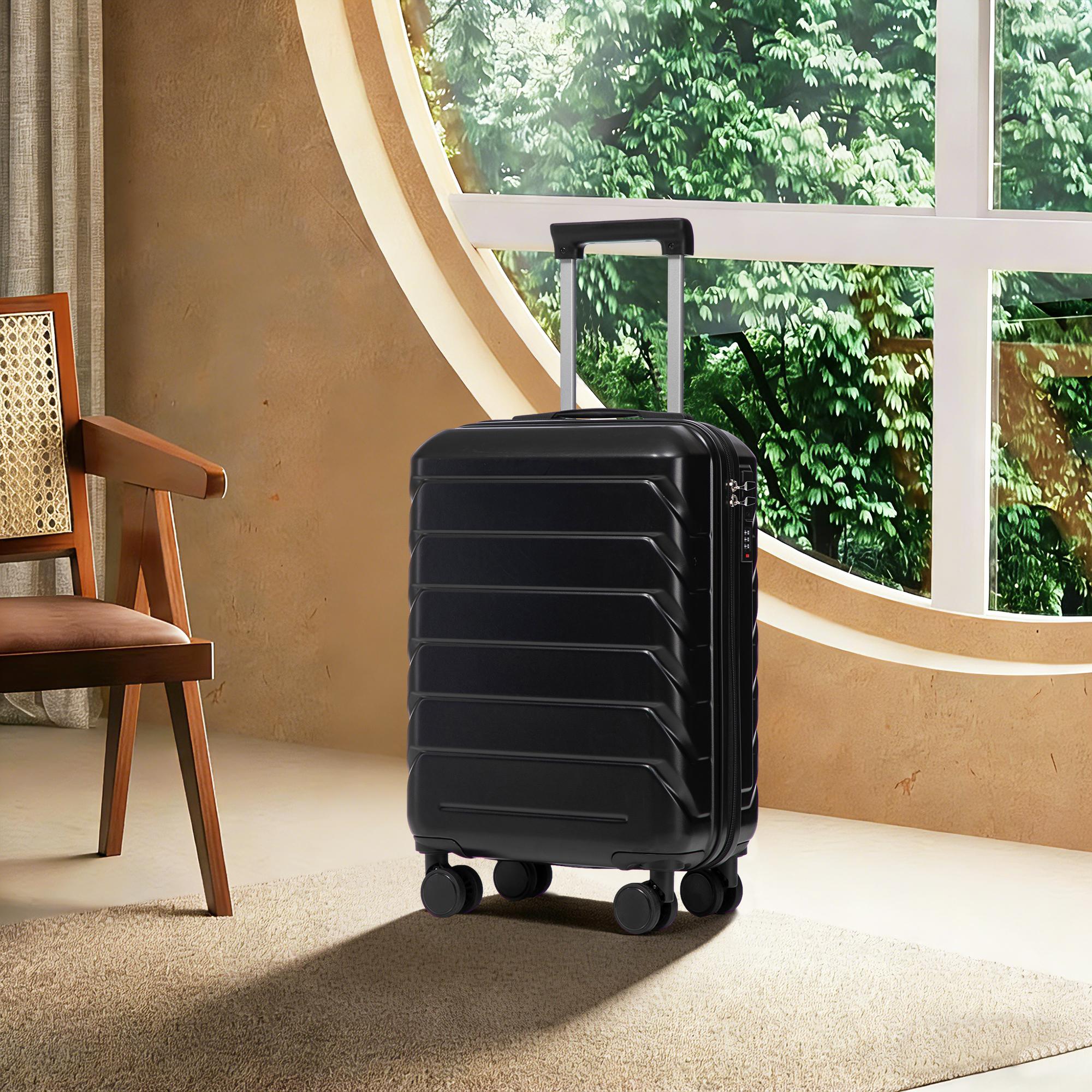 20/28 Inch ABS Hard Shell Travel Checked Luggage - Scratch Resistant Surface Four Multi-Directional Wheels,  With Combination Lock