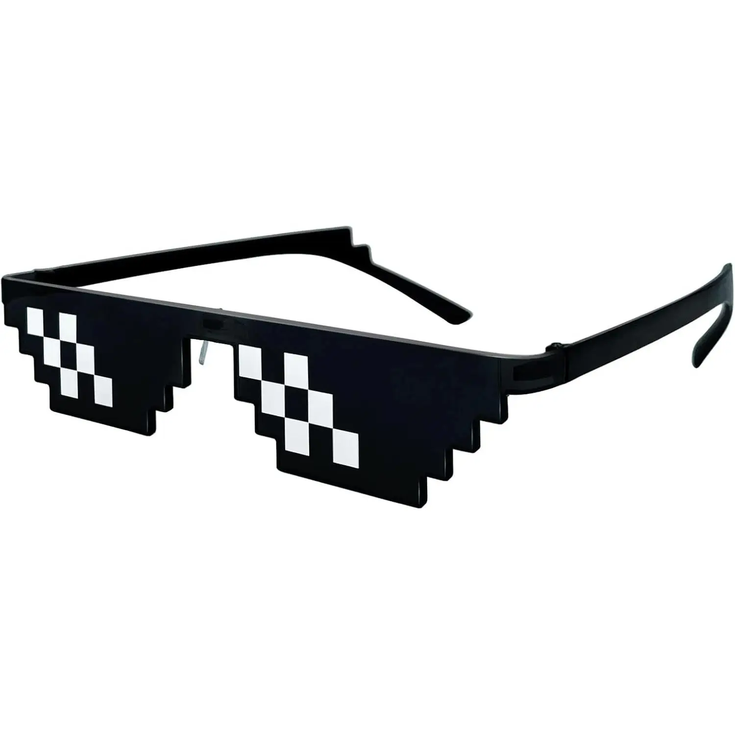 Pixelated Thug Life Sunglasses, Funny 8-Bit Plastic Meme Glasses for Party Favors, Photo Booth Prop Accessories