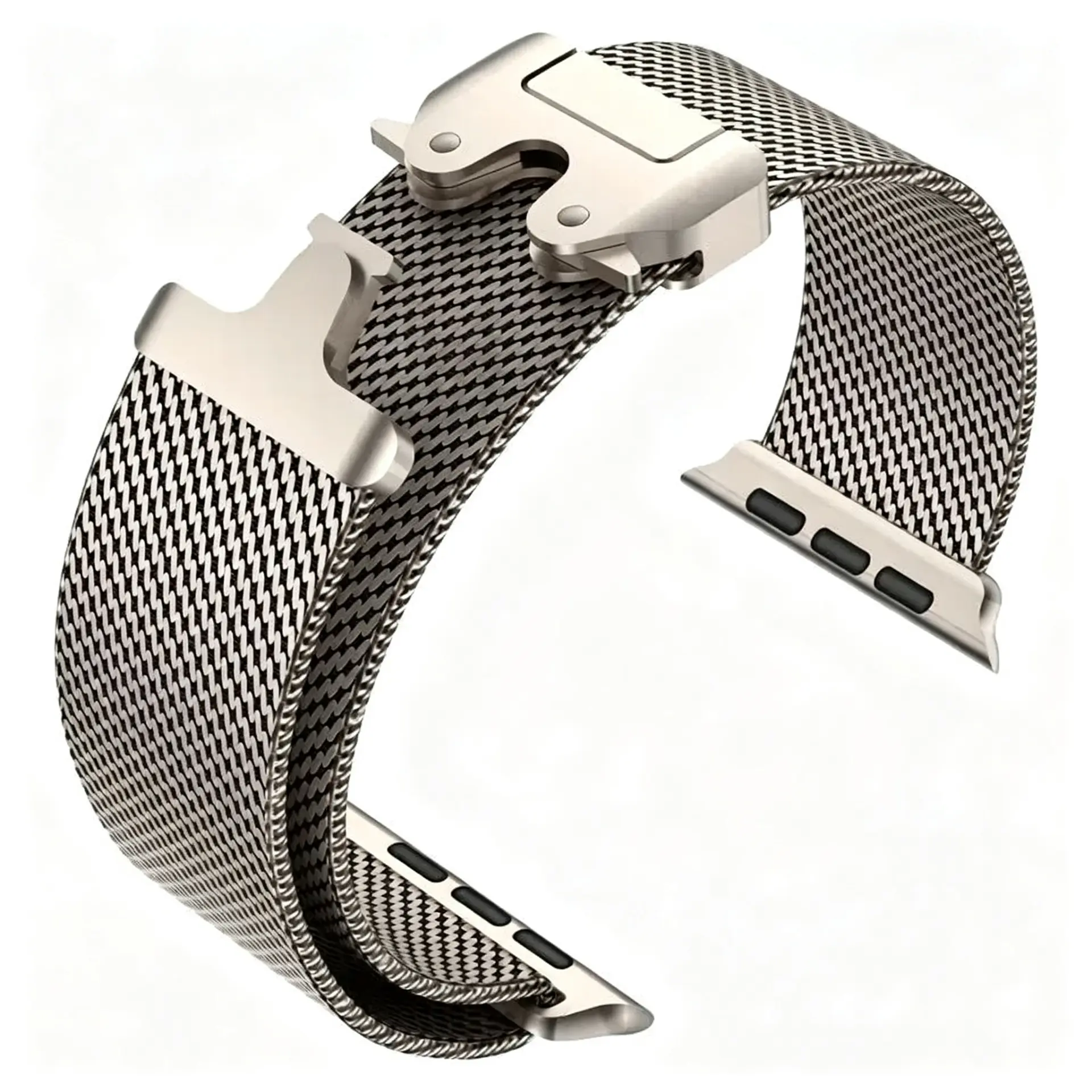 Titanium Milanese Loop Smart Watch Strap Stylish Tech Accessories for Apple Watch Ultra 2 Secure Parachute Buckle 42mm-49mm Compatible Fashion Accessories Quick Release Metal StrapSmartwatches Business Daily Wear No watch face only the strap campingessent