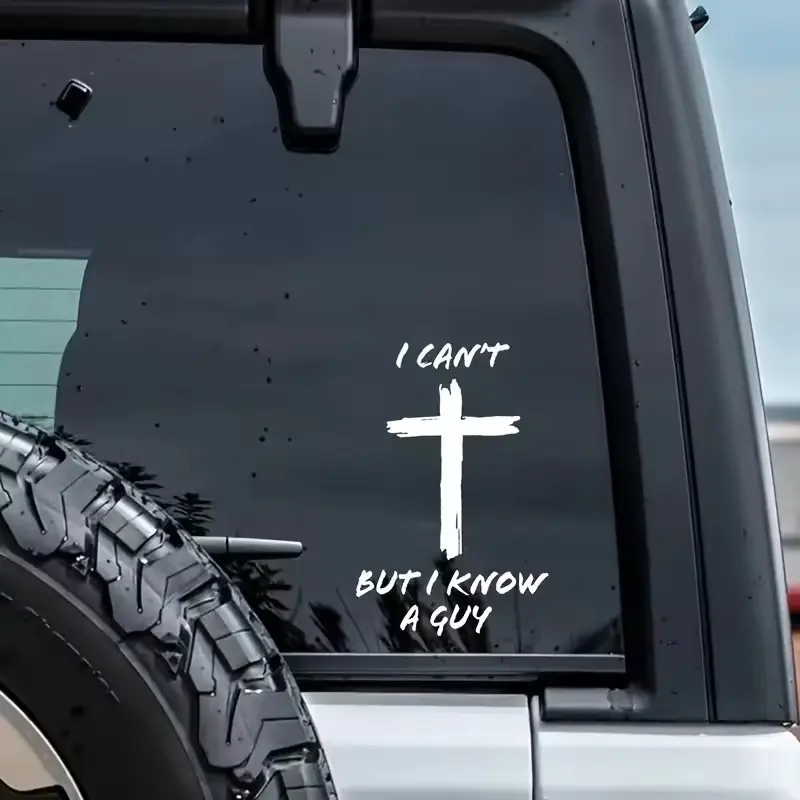 Cross Pattern Car Sticker, Creative the Way the Truth the Life Pattern Car Glass Stickers, Exterior Decorative Print for Car Suitcase Water Bottle