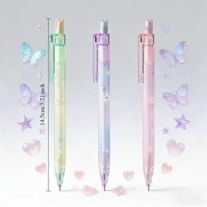 3 random pattern automatic pencils with eraser. Suitable for school and office, also as a gift.