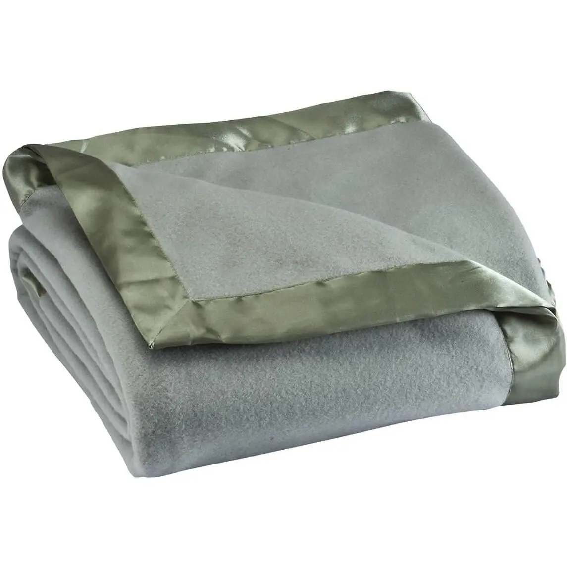 Fleece Blanket with Luxurious Satin Binding Edges, Lightweight | & Machine Washable | Sage,