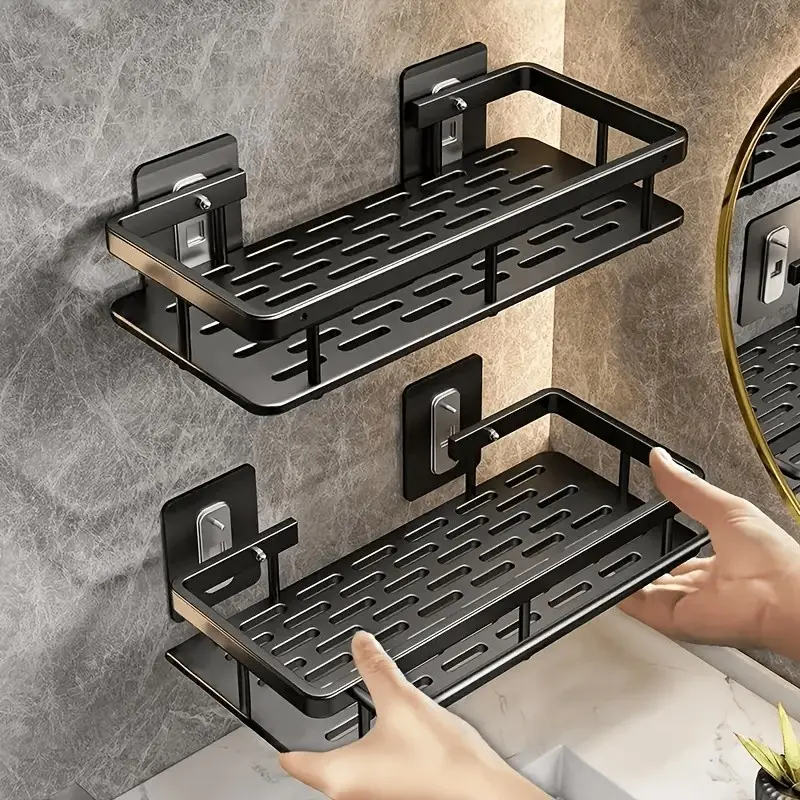 Wall-Mounted Bathroom Storage Set, Waterproof Rust-Resistant Shower Rack, Large Capacity Soap & Cosmetics Organizer, Ideal for Bathrooms, Durable Shower Organizer