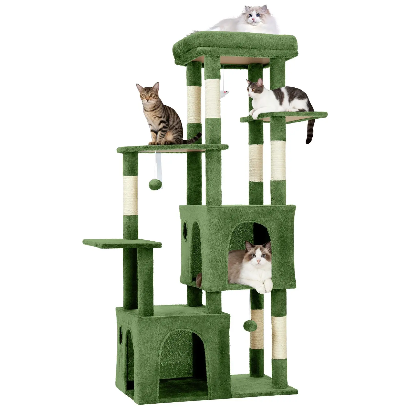 Heavy-Duty Multi-Level Cat Tree for Large Adult Maine Coons, Sturdy Activity Center with 2 Condos, Jumbo Perch & Sisal Scratching Posts, Sturdy Play Furniture for Pet Supplies