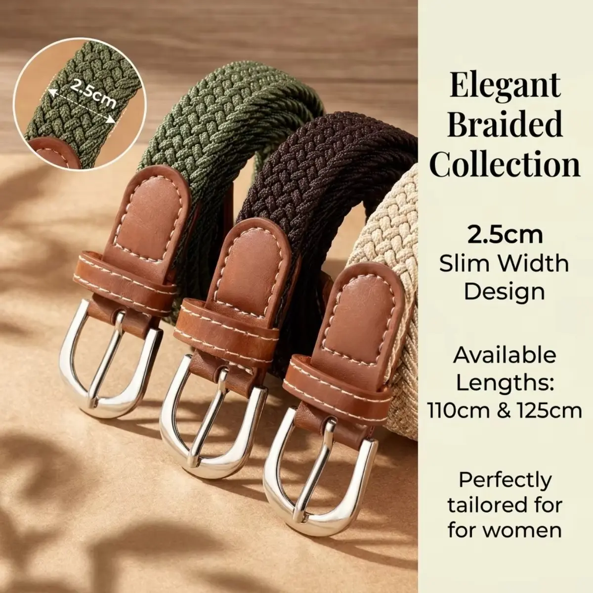 Unisex Resin Stretch Woven Belt - Adjustable Braided Casual Belt for Jeans, Pants & Bag Accessory Use, Everyday, Buckle