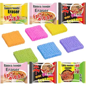 Cute Erasers for Kids Mini Food Bulk 16 Pack Spicy Ramen Noodles Erasers for Students Classroom Rewards