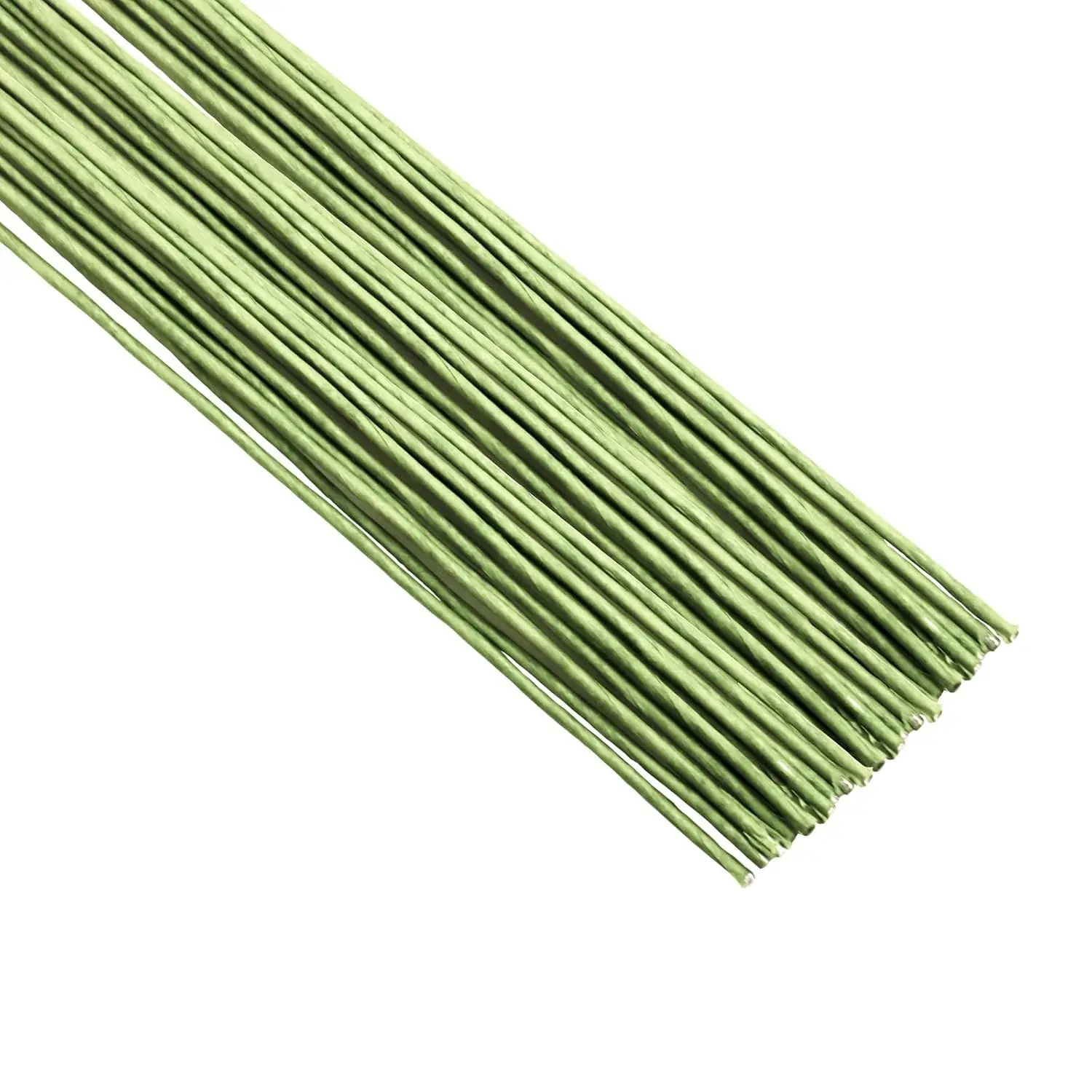 50 Pack 16 Inch 16 Gauge Green Paper Wrapped Floral Stems Wire for Paper Flower Artificial Crafts Wreath Making Wedding DIY Craft Supplies