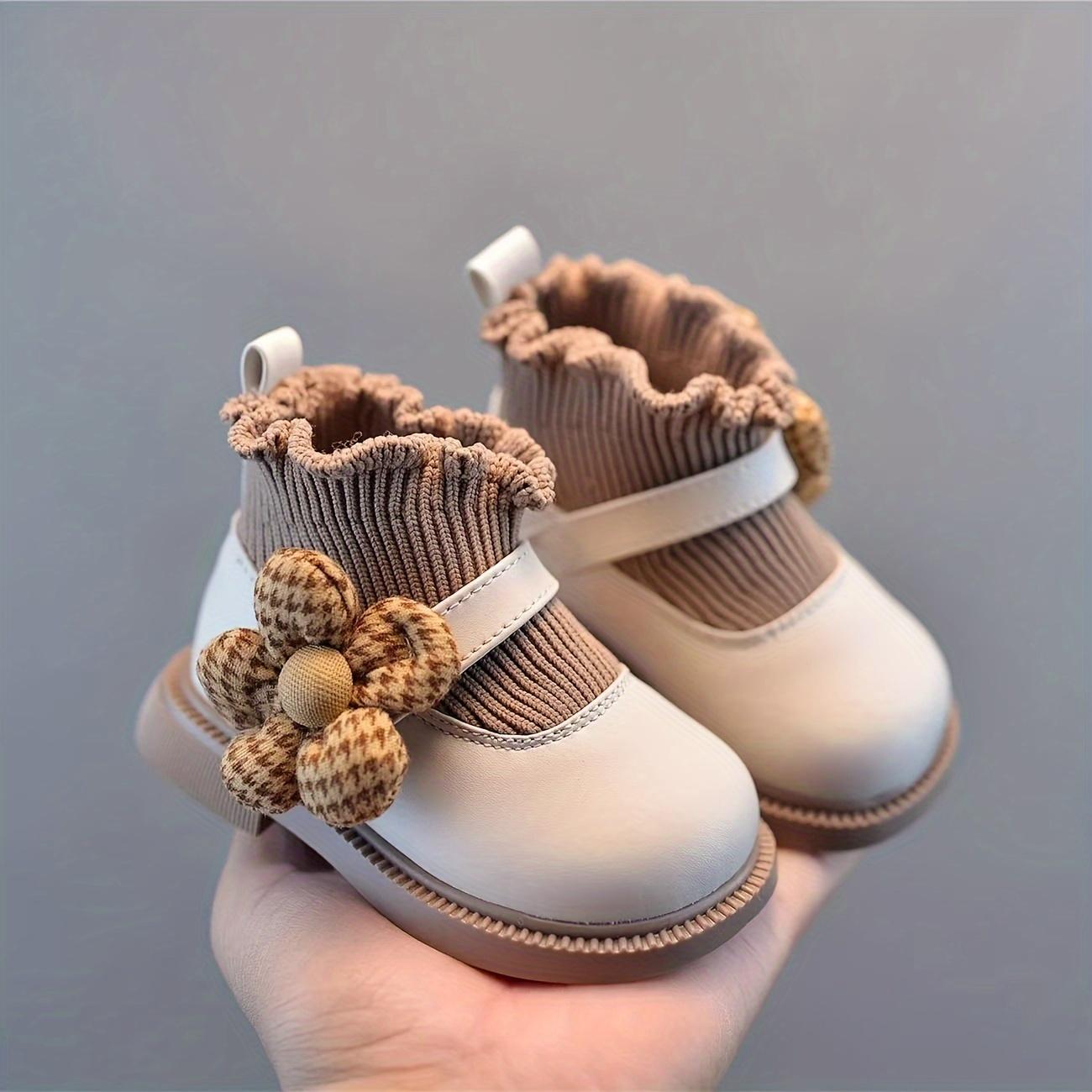 2026  [Toddler Walking Shoes] Girls' Shoes 1-2 Year Olds - Toddler Walking Shoes with Soft Soles - Baby Sock Shoes and Autumn - Princess Shoes - Sock Boots - Beautiful and Cute Four Seasons Baby Girl Ankle Boots