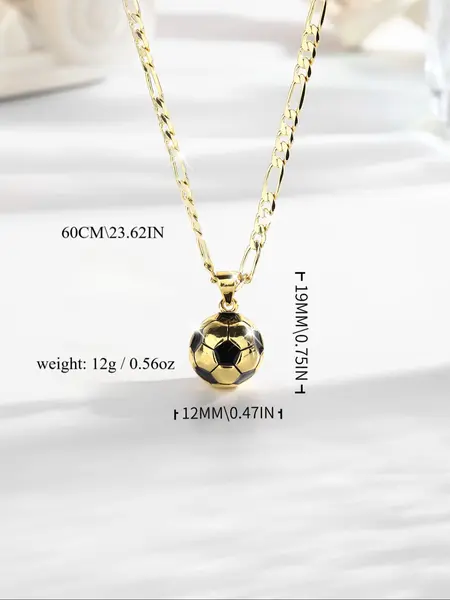 【Biack Friday】Fashion Solid Soccer Pendant Necklace, Charms Necklace, Chain Necklace, Costume Jewelry Necklace, Jewelry for Football Fans, Perfect Gift for Sports Enthusiasts, Jewelry Gifts