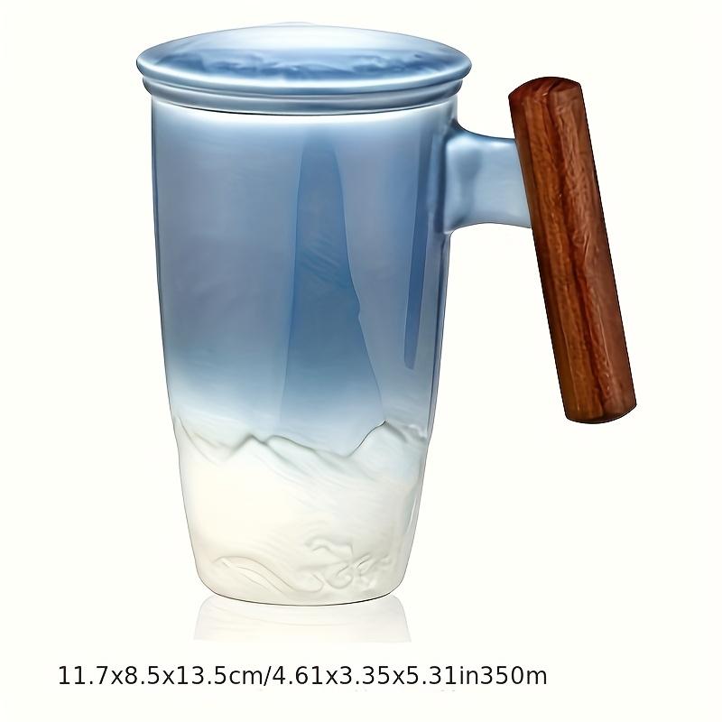 Ceramic Tea Cup Set, 1 Count Handmade Ceramic Coffee Cup with Filter, Creative Retro Cup, Traditional Tea Cup, Drinking Tea Cup, Drinkware for Home Office