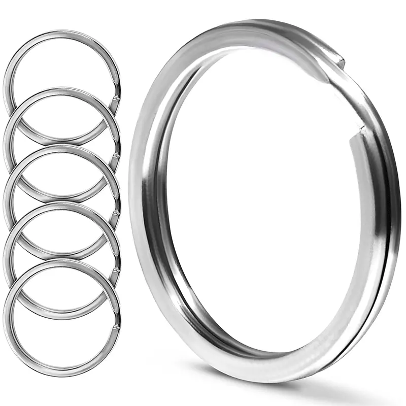 304 Stainless Steel Flat Key Ring, Durable Metal Flat Ring for Keys, Versatile Keychain Accessory for Everyday Use