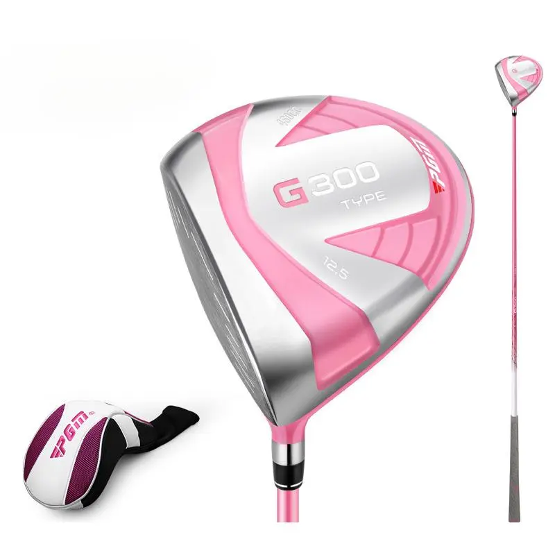 PGM G300 WOMEN'S GOLF DRIVER + 3 FAIRWAY WOOD SET Pink 12.5 Degree High Forgiveness Carbon Shaft Beginner Friendly Ladies Golf Clubs