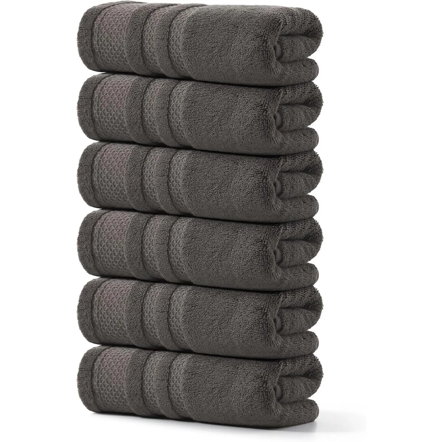 6 Pack Premium Hand Towels for Bathroom, 13 x 30 inch, 100% Cotton Hand Towel Set of 6, Super Soft and Highly Absorbent Towels for Bathroom, Gym, Spa, Shower, and Hotel, Brown