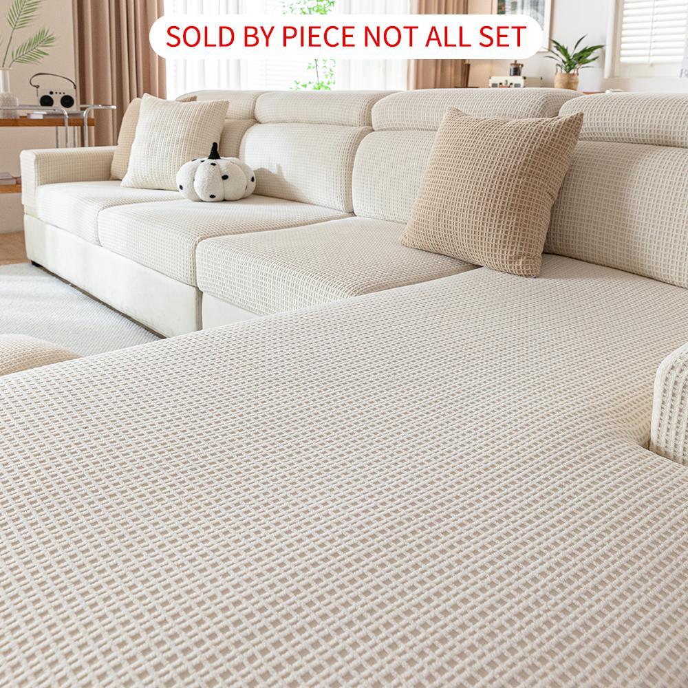 Solid Color Geometric Pattern Sofa Cover, 1 Count Non-slip Sofa Slipcover, Dustproof for Home Living Room, Home Decor, Sofa Couch Covers