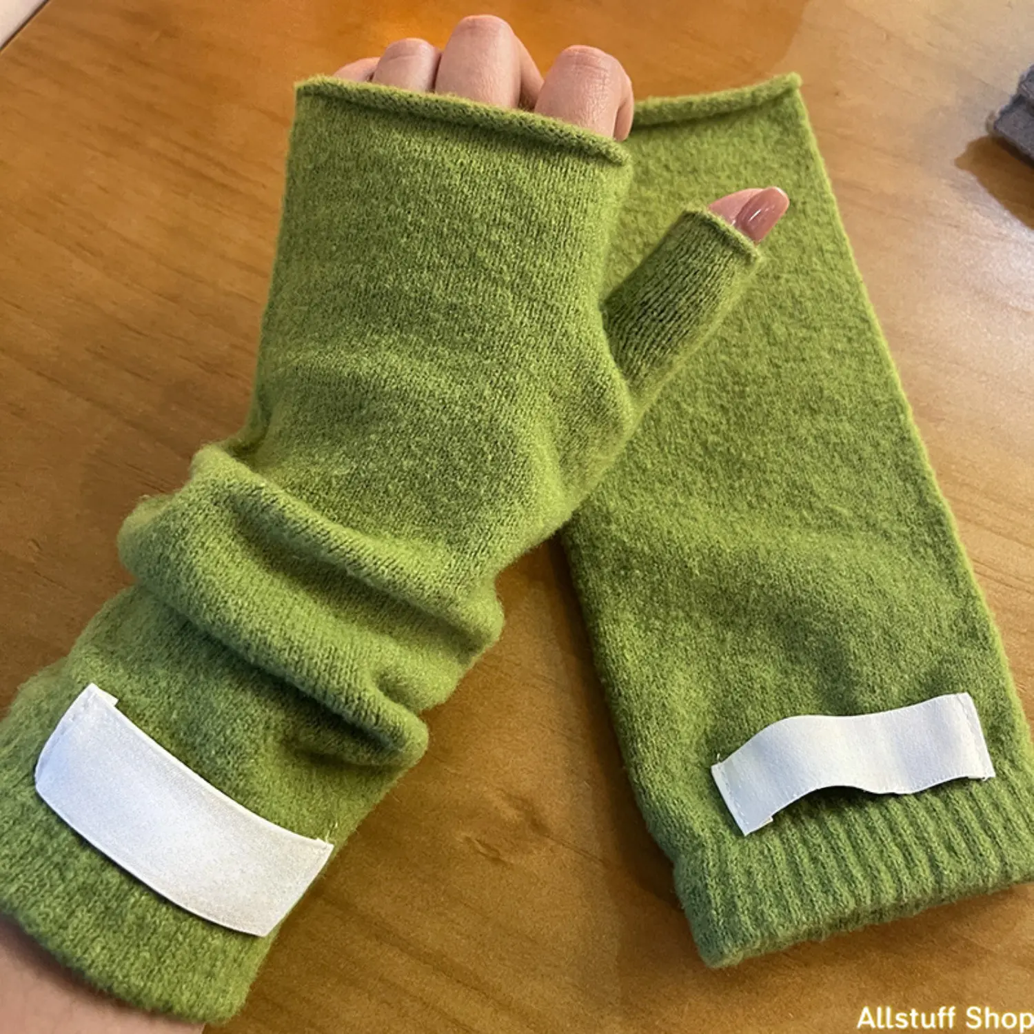 Women's Fingerless Gloves - Thick Warm Soft Cotton Printed Look Stretch Wrist Unisex Winter Wrist Warmers for Typing, Driving, Outdoor Wear, Unisex Wear