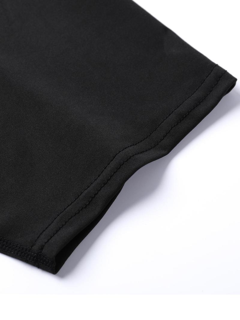 Men's Round Neck Sports Tee, Summer Clothes Tight Athletic Compression Shirts Quick Drying Breathable Crew Neck Short Sleeve T-shirt for Gym Workout Running, Casual Sporty Top