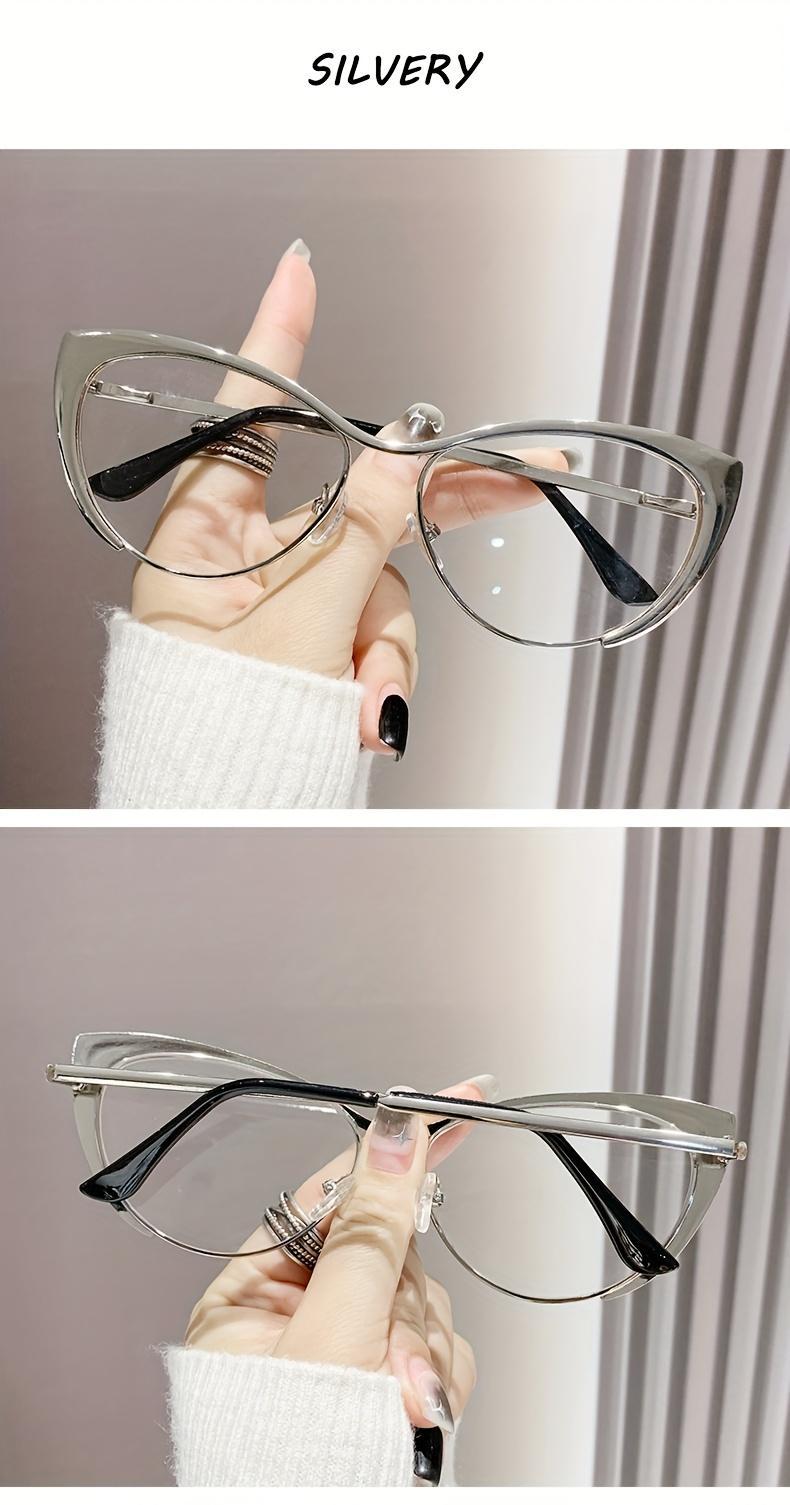 Luxurious Golden Cat-Eye Anti-Blue Light Glasses  Women – Retro Punk Style, Perfect  Party Decorations and Stylish Wear Blocking for Screens Protection Glasses for Women Light Computer Gaming Glasses