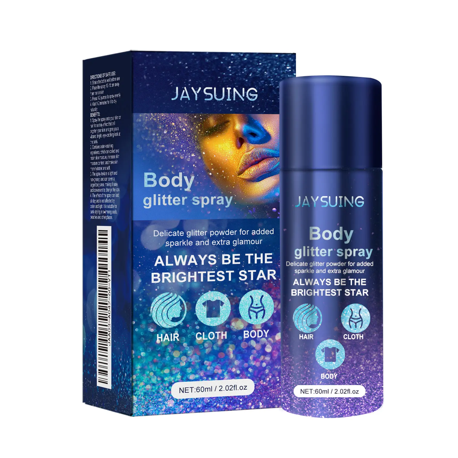 Glitter Highlighter Spray for Body & Hair, Brightening and Hydrating Body Makeup for a Dazzling Luminous Glow, Cosmetic, Radiant, Gentle, Nozzle, Bottle, Party Wear, Instant Glow