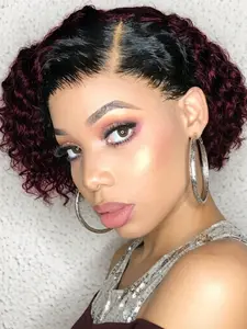 13x4 Lace Front Human Hair Wig, Short Water Wave Body Wig for Women, 180% Density, Curly Style, Perfect for Daily Wear