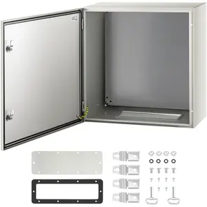 【DealsForYouDays】VEVOR NEMA 4X Metal Electric Enclosure, 24x24x12in Waterproof IP66 Rated Dust Resistant Metal Case, Includes Mounting Plate for Both Indoor Outdoor Uses