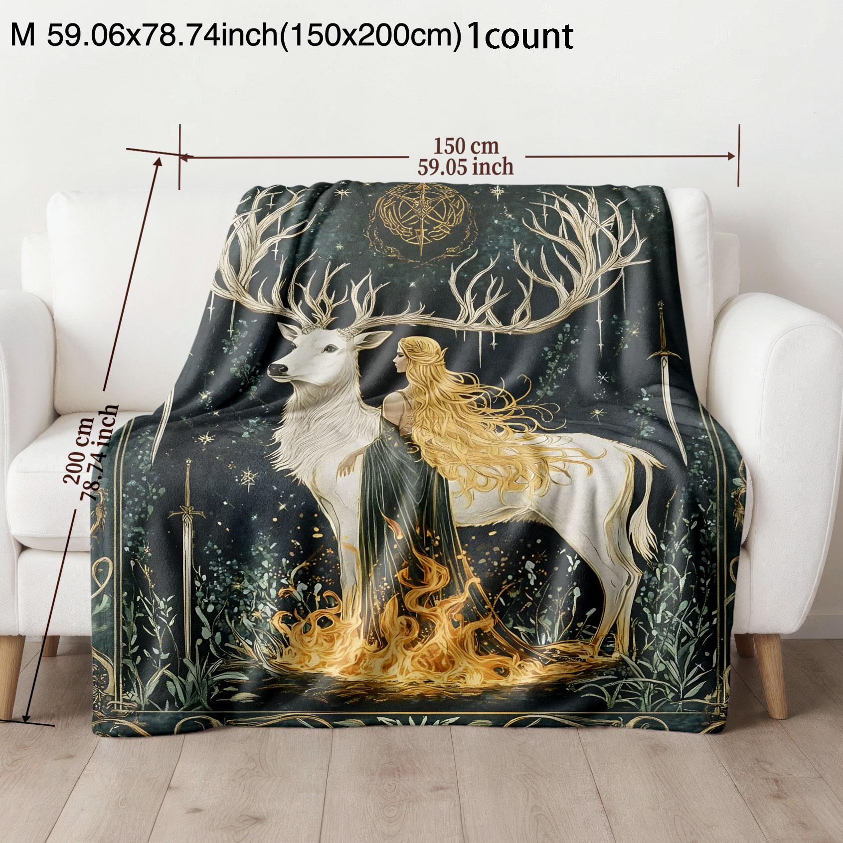 Glass Throne Comfortable Flannel Blanket, Book Lover Decorative Throw Blanket, Soft Flannel Material, Perfect for Sofa Bed Chair Dorm Decoration, Soft Blankets