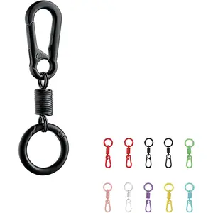 10PCS Colorful Round Carabiner Key Clips,Metal Spring Snap Hook Rings DIY Keychains, Bag Charms, Purse Accessories, Pet Tags & Craft Organization - Bulk Cute O Rings