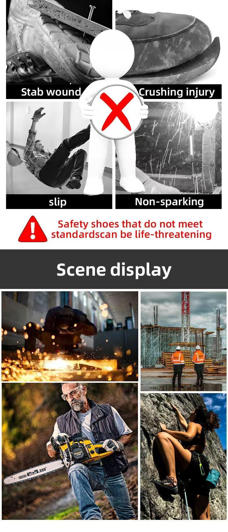 【Nano Composite Toe】Men's Lace Up Low Top Anti Piercing & Anti Smashing Safety Shoes with Rotating Button, Casual Comfortable Breathable Contrast Mesh Work Shoes, for Outdoor Work composite toe shoes