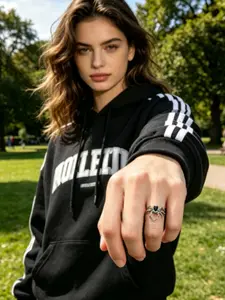 Punk Style Spider Open Ring for Women & Girls, Artificial Gemstone Gothic Jewelry, Fashion Statement Halloween Accessory, Trendy Jewellery Accessories, Punk Accessories, Trendy Ring, Unique Rings, Dark Aesthetic Rings, Cubic Zirconia Rings