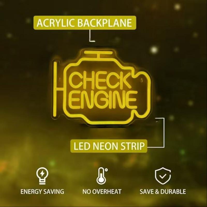 LED Neon Engine Shaped Decorative Light, Neon Accent Lights for Indoor Decor, USB Powered and Dimmable, Perfect for Parties and Events