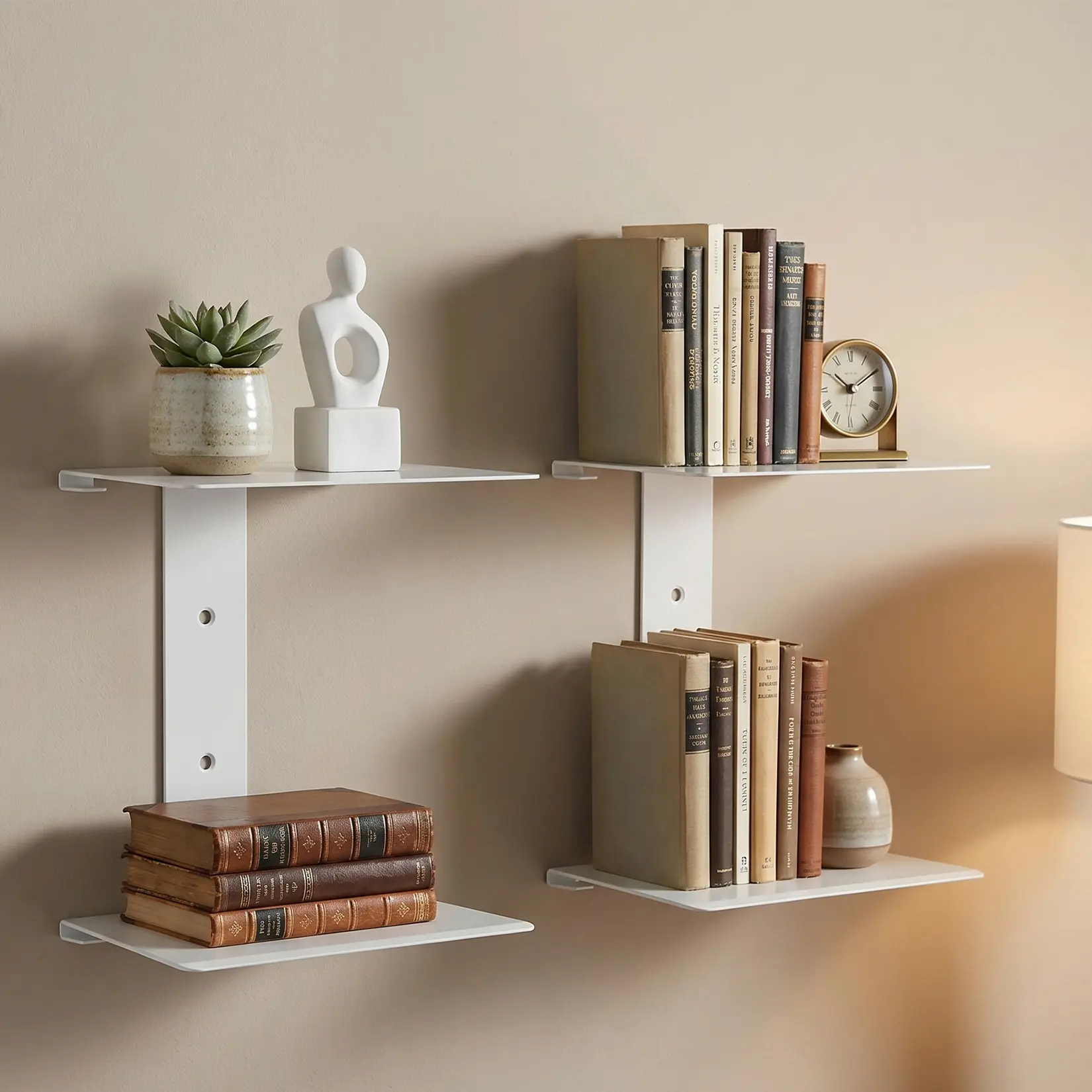 Minimalist Floating Invisible Wall Bookshelf – Space-Saving Sturdy Metal Book Rack for Bedroom, Living Room, Office, Bathroom – Easy to Install – Black