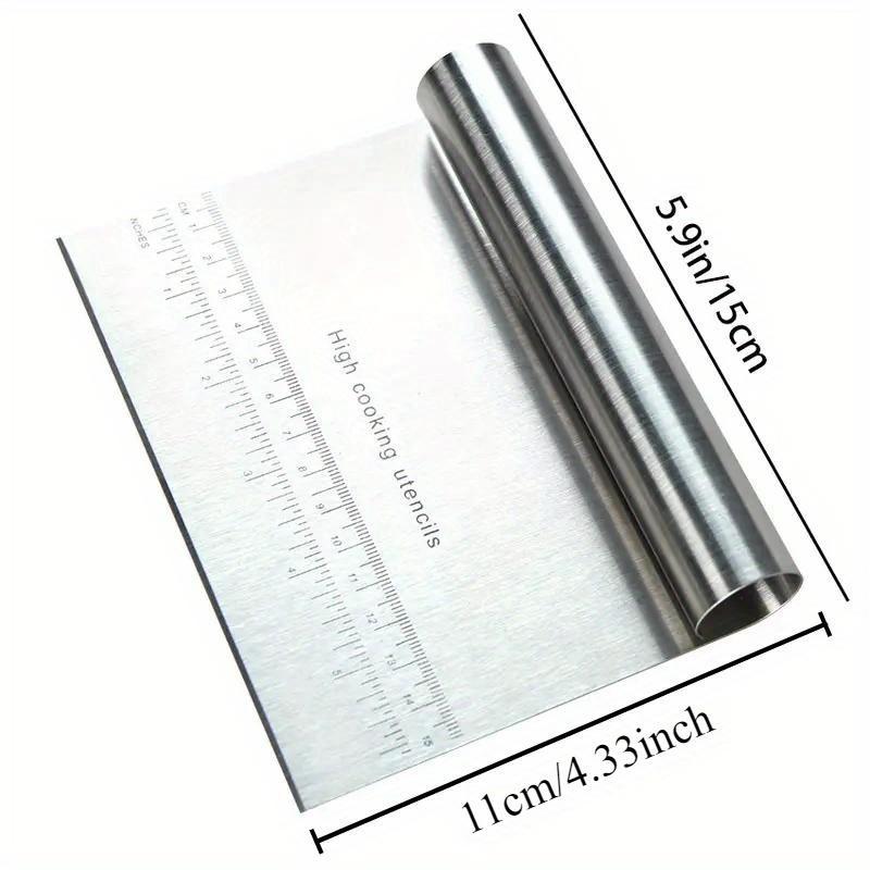 Stainless Steel Bench Scraper, 1 Count Multifunctional Dough Cutter & Pastry Chopper, Essential Kitchen Tool for Every Baker