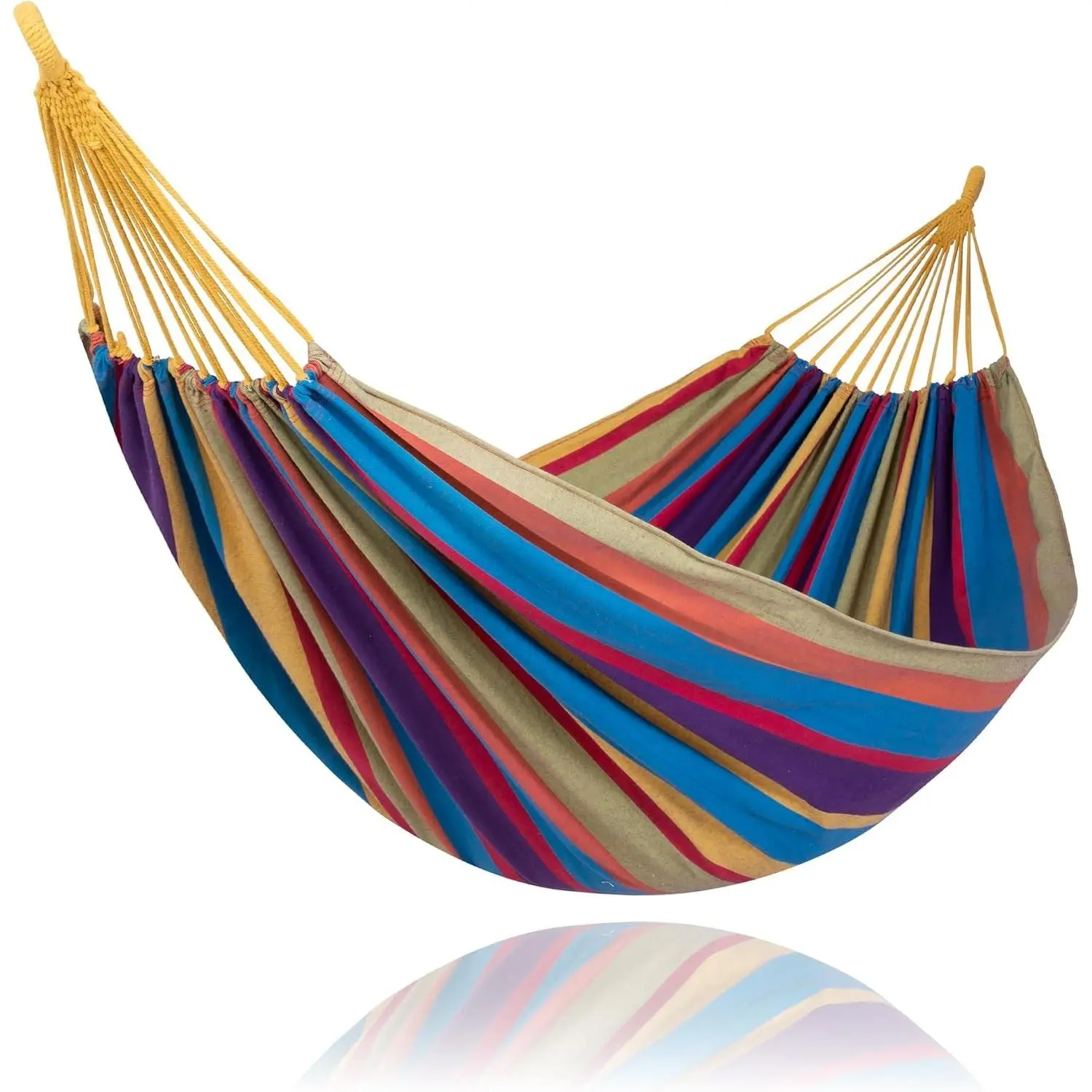 Outdoor Double Portable Tree Hammock with Colorful Stripes