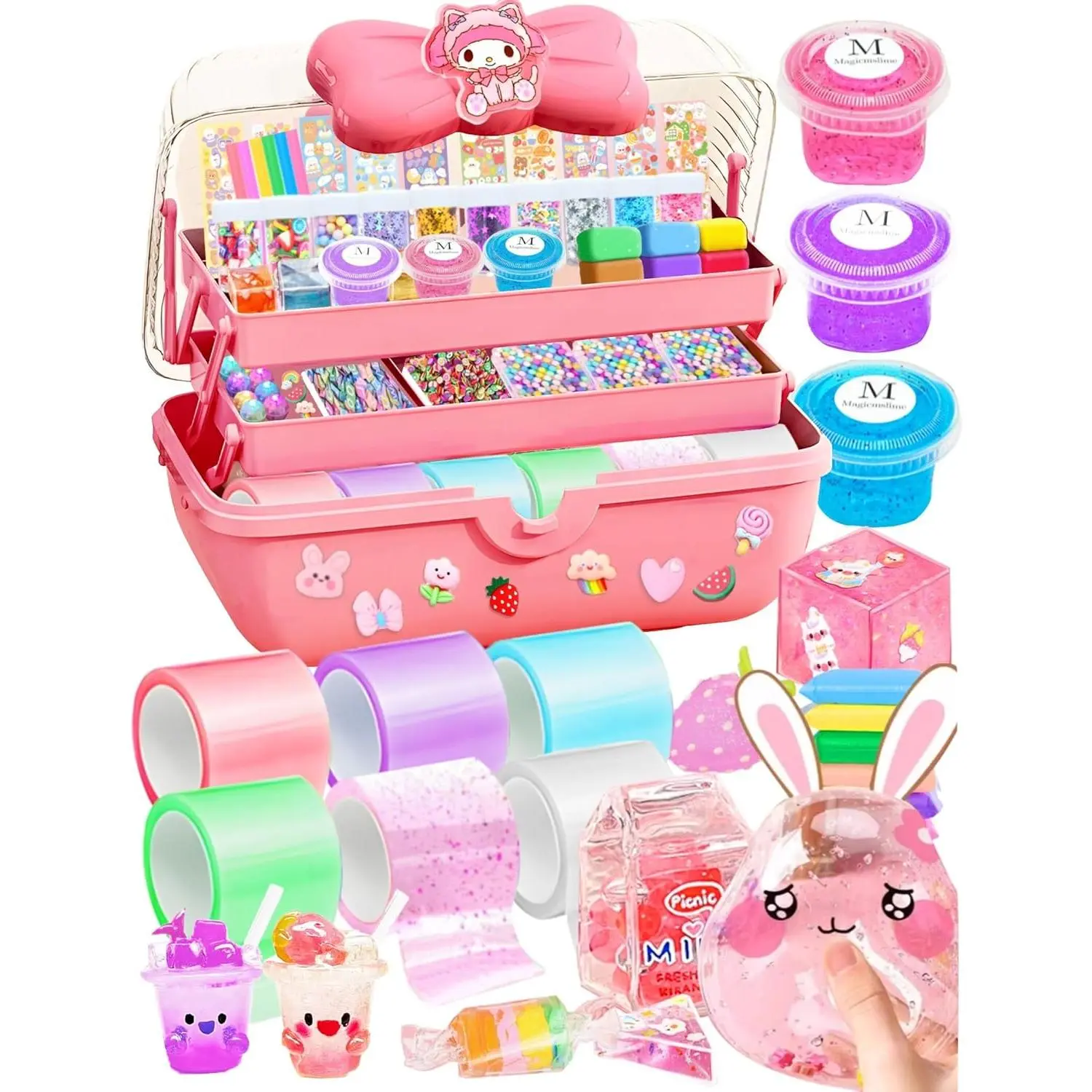 Cute Nano Tape Bubble Kit, Nano Tape Squishy Maker Kit, Birthday Squishy Toys for 4 5 6 7 8 9 10 Year Old Girls Girl Grandkids, Kids Toys for Girls 4-6 6-8 8-10 10-12