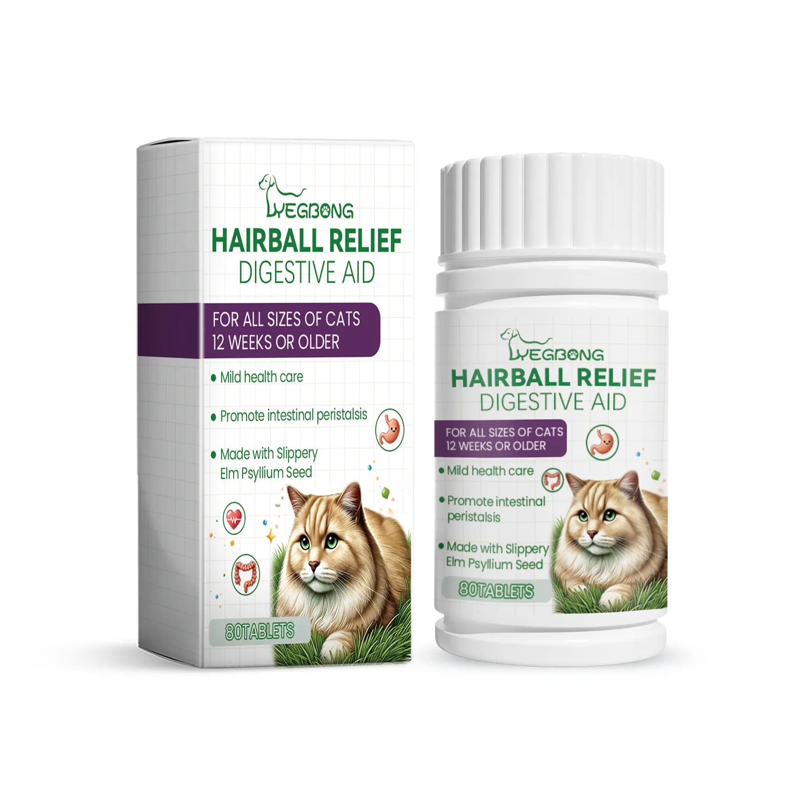 Yegbong Cat Grass Tablets - Pet Health Supplement for Cats & Dogs, Supports Nutritional Absorption, Provides Nutrition Boost & Rich Fiber