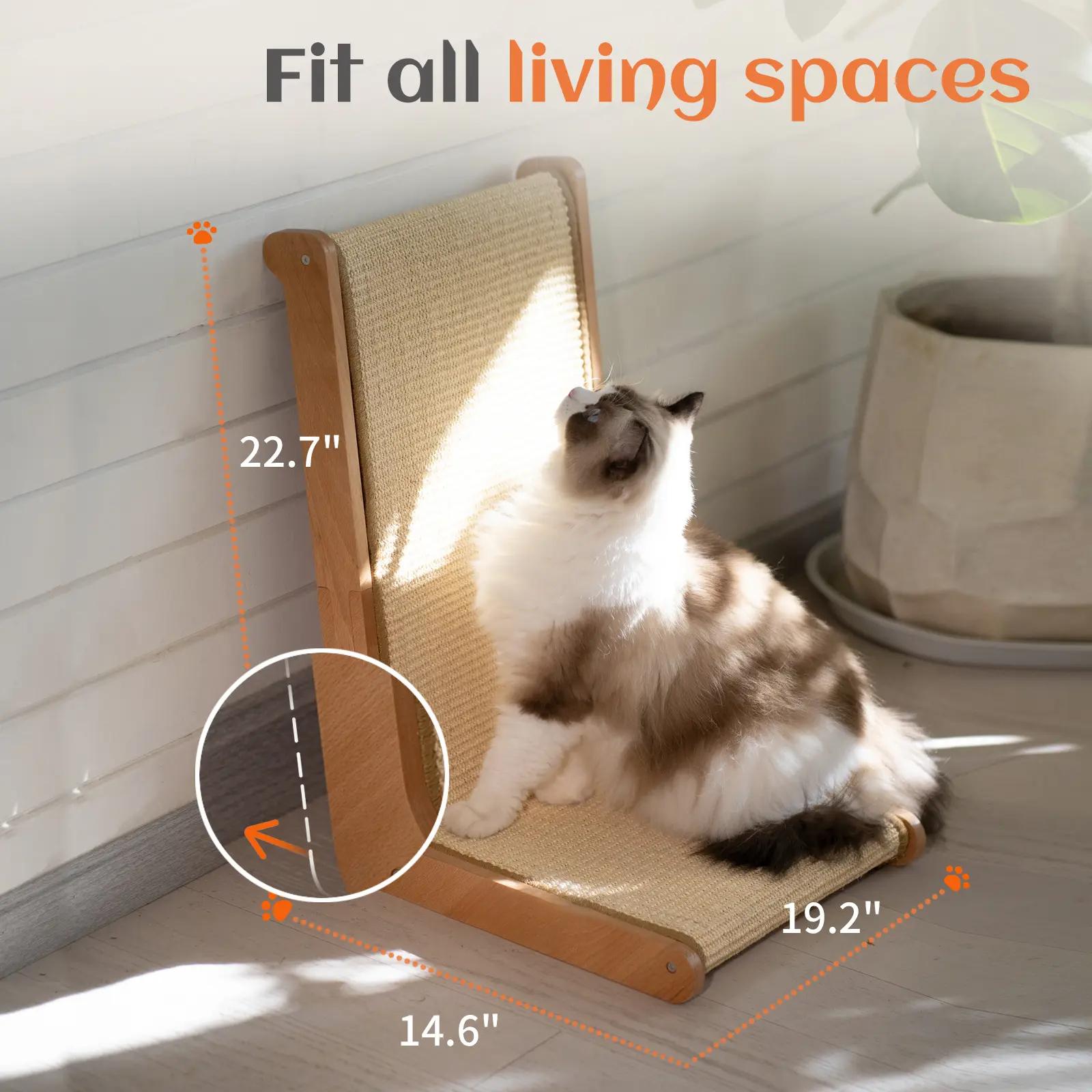 Widen Cat Scratcher, L Shaped Cat Scratching Board, 12.6"x23.6" Vertical Cat Scratch Cardboard, Wear-resistant Cat Scratching Post, Protects Cats from Scratching  for Indoor (Large)