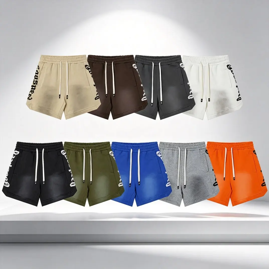 Trending GOD SPEED Unisex Cotton Sweat Shorts Multi Color Oversized Streetwear Athletic Shorts Y2K Hip Hop Loose Drawstring Casual Summer Jogger Shorts for Men Women Gym Travel Camping Lounge Wear
