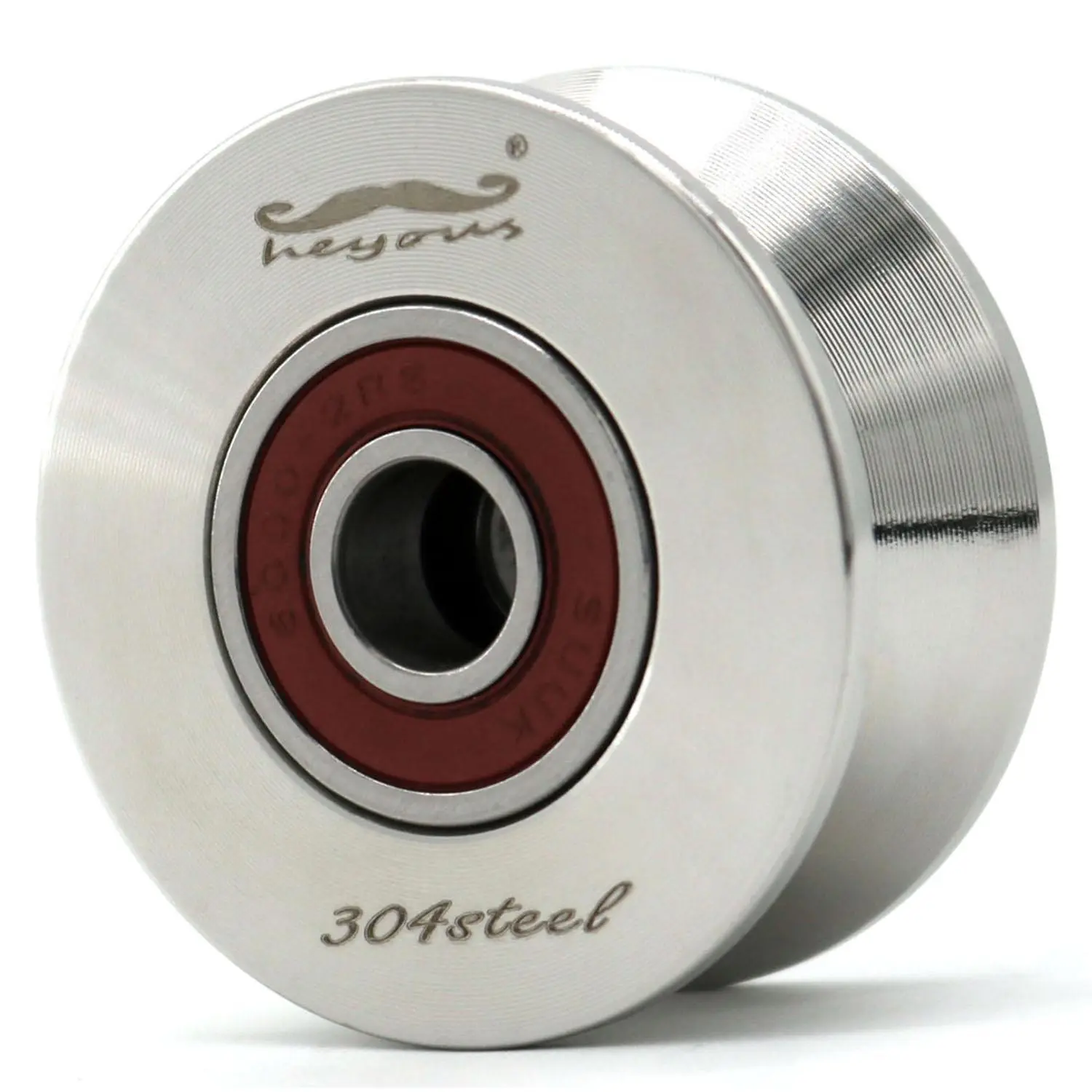 304 Stainless Steel Heavy Duty V-Groove Roller Wheel - Silver Tone Pulley for Rolling Gates, Slide Gates
