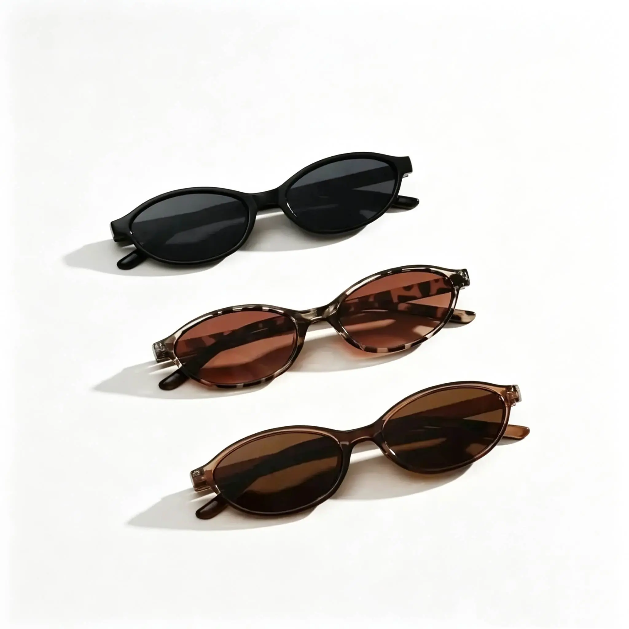 Vintage Slim Tiny Oval Sunglasses Unisex, Lightweight UV400 Retro Eyewear Multi Color Frame Shades For Daily Street Travel Beach Vacation Outdoor Occasions