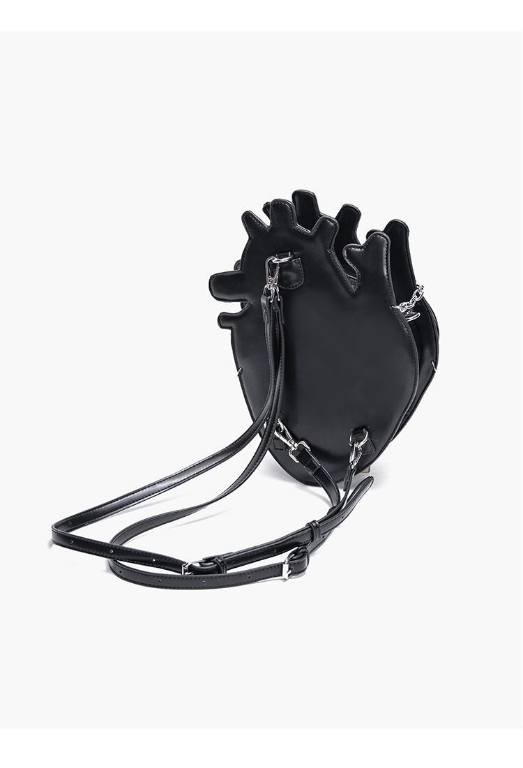 Gothic Punk Metal Hot Girl Bag Lashing Chain Mochila Heart Backpack Y2k Crossbady Bags Woman Original Design Dark Sac Femme