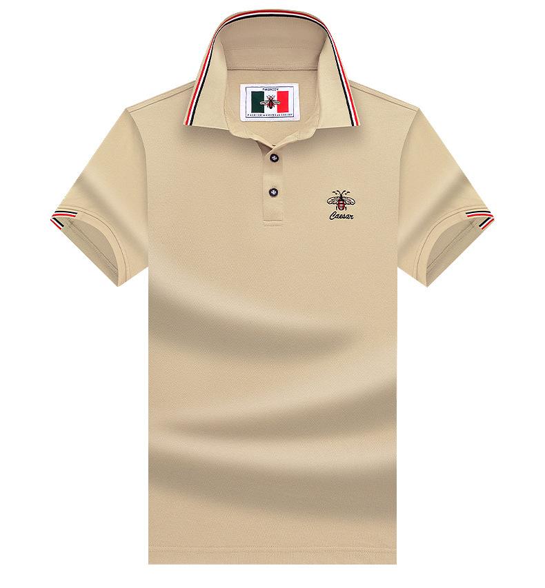 New Embroidered Bee Short Sleeve Lapel Polo Shirt High-end Trendy Brand Men's Top T-shirt